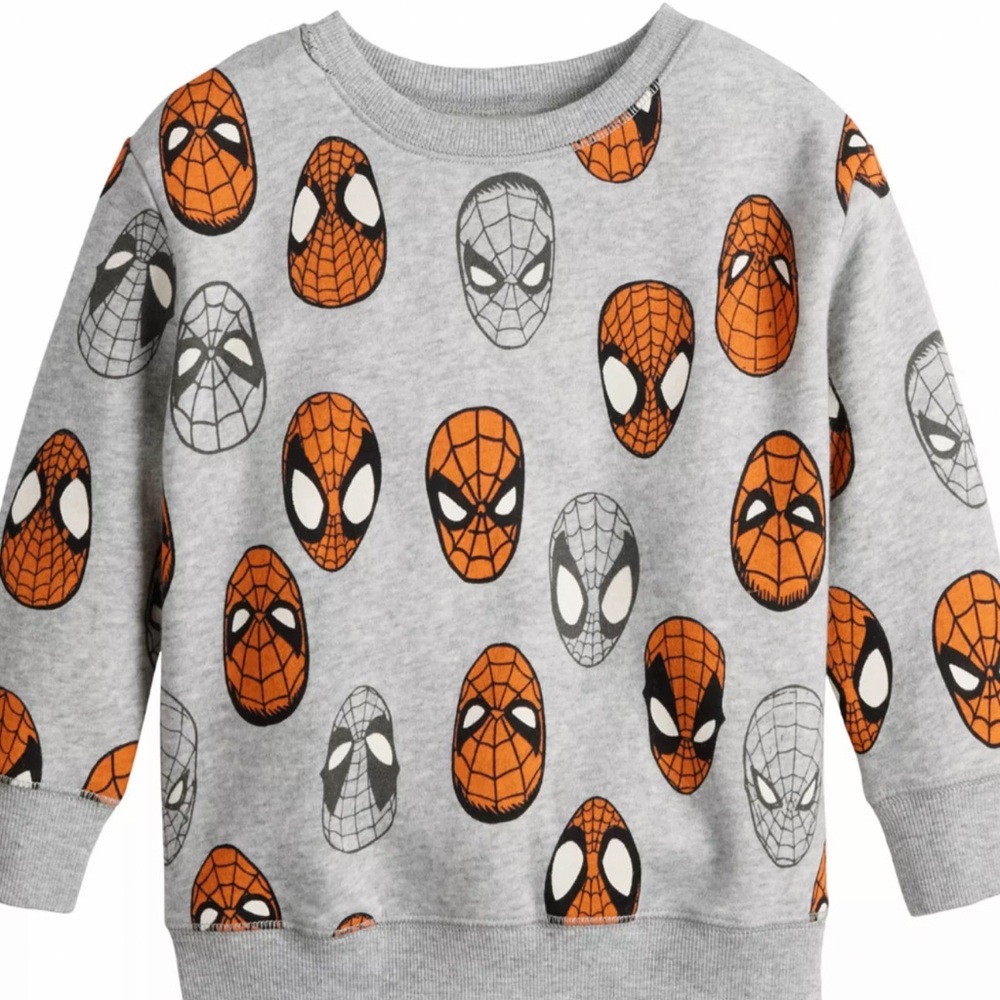 Marvel Spider-Man Gray and Orange Kids Sweatshirt 4t boys
